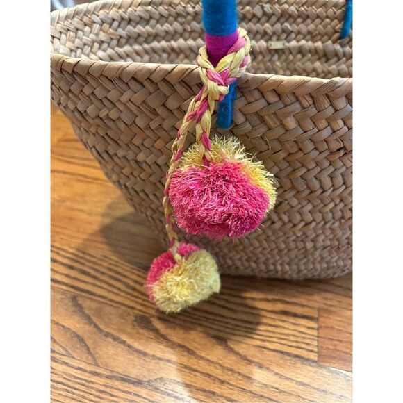 Kayu St Tropez Pom Pom Straw Tote - Picture 2 of 3
